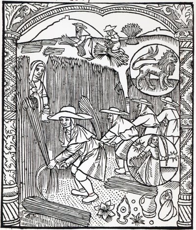 Elokuu, paimenkalenterista, 1496 tekijältä French School