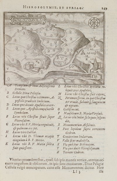 Öljymäki, Jerusalem, Itinerarium Hierosolymitanum, J. Cotovico, 1619 tekijältä French School