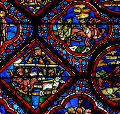 Nooan ikkuna: Nooa katselee eläimiä niiden lähteessä arkista (w47) tekijältä French School