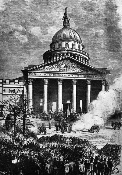 Pariisin Panthéon Pariisin kommuunin päämajana, myöhään C19 tekijältä French School
