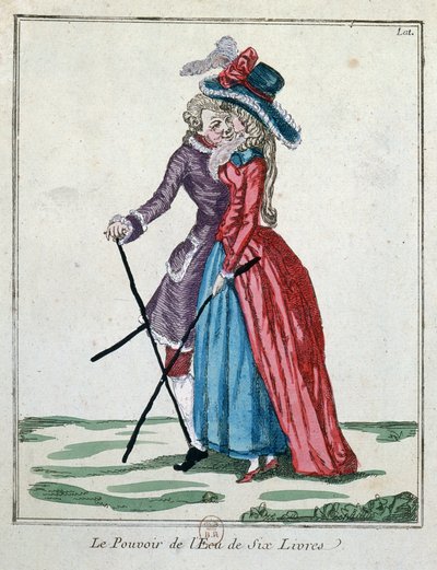 Kuuden punnan hopeakruunun voima, 1700-luvun loppu (värikaiverrus) tekijältä French School