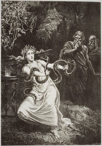 Pythia, Paul Christianin LHistoire de la Magie, kuvitettu Historia of Magicissa, julkaistu 1800-luvun lopulla tekijältä French School