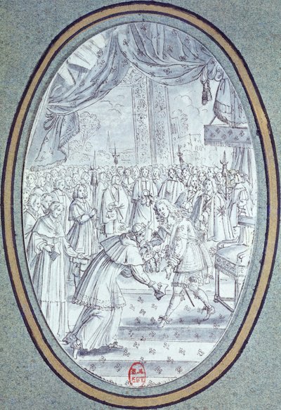 Kardinaali Flavio Chigin (1631-93) vastaanotto, Louis XIV (1638-1715) 29. heinäkuuta 1664 tekijältä French School