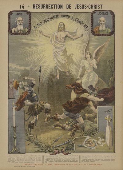 Kristuksen ylösnousemus (väri litho) tekijältä French School