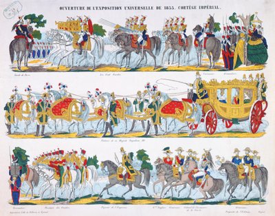 Royal Cortege Exposition Universelle -näyttelyn avajaisissa vuonna 1855 tekijältä French School