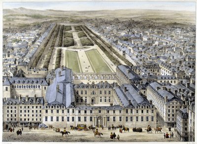 Kuninkaanlinna vuonna 1679 St Honoré Streetiltä katsottuna - litografia tekijältä French School