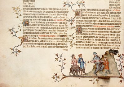 Iisakin uhri, Jean de Syn Raamatusta, n. 1355 tekijältä French School