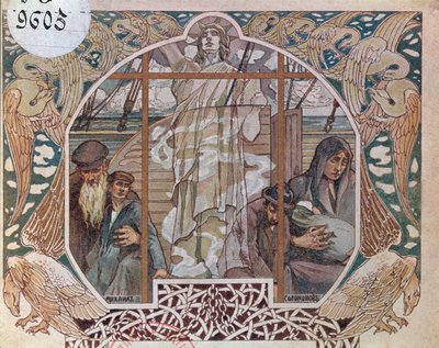 Vapauden henki ainoana toivona, kansikuva Au dela de lOceanista, 1909 tekijältä French School