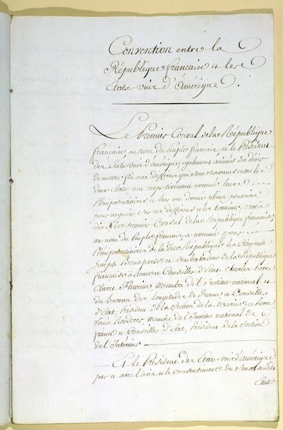 Mortefontinen sopimus, 30. syyskuuta 1800 tekijältä French School