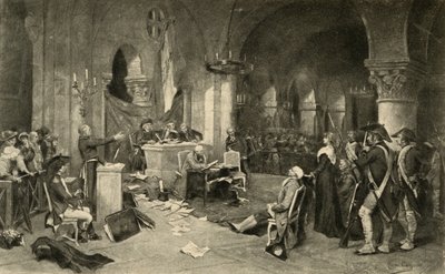 Marie-Antoinetten (1755-1793) oikeudenkäynti 16. lokakuuta 1793 tekijältä French School