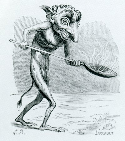 Ukobach, kuvitus Jacques Albin Simon Collin de Plancyn sanakirjasta Infernal, 1818 tekijältä French School