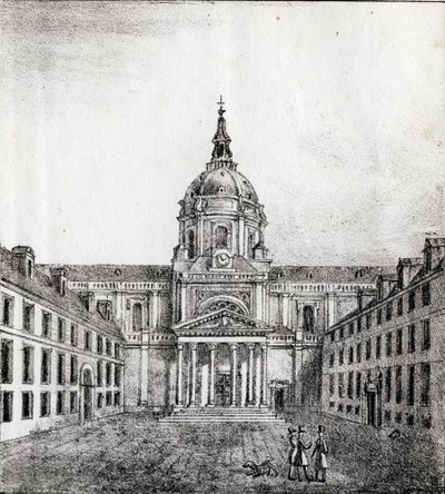 Sorbonnen yliopisto - "Alphabet Picturesque des Monumens de Paris" noin 1840 (kaiverrus) tekijältä French School