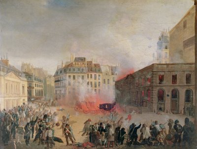 Vesitorni tulessa, Place du Palais Royal, 24. helmikuuta 1848 tekijältä French School