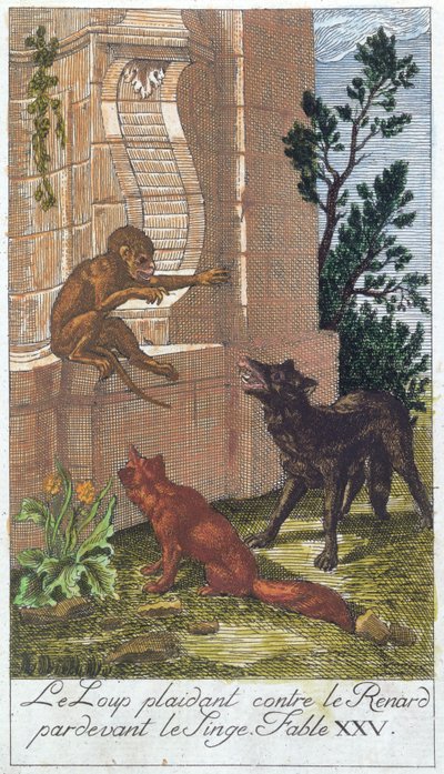 Susi, kettu ja apina, Fables de La Fontainen tekijältä French School