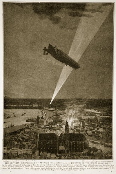 Antwerpenin Zeppelin-pommitukset 24. elokuuta 1914 Haagin yleissopimusta vastaan, 1914-1919 tekijältä French School