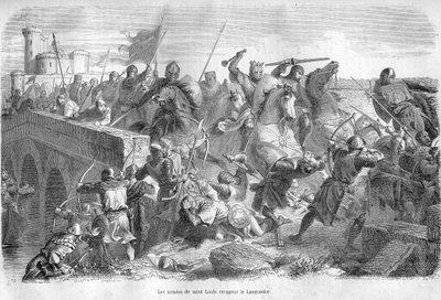 Saint Louisin armeija korppi Languedocia 1200-luvulla - - Kaiverrus Maurice Lachatren kirjaan "Paavien historia" (...) Kuningatarkuninkaan ja keisarien rikokset vuosisatojen ajan tekijältä French School