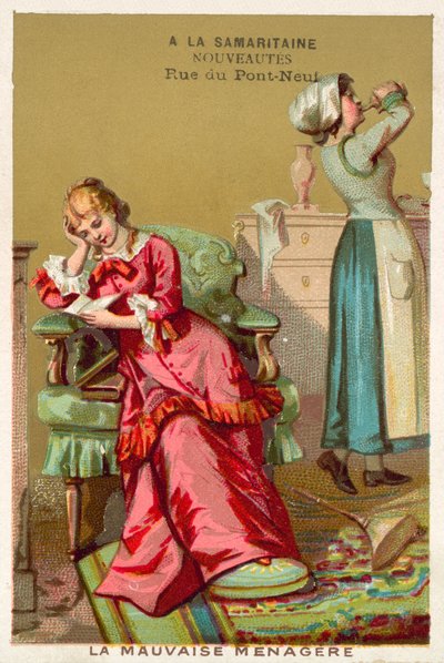 Huono taloudenhoitaja (chromolitho) tekijältä French School