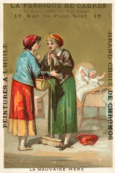 Huono äiti (chromolitho) tekijältä French School