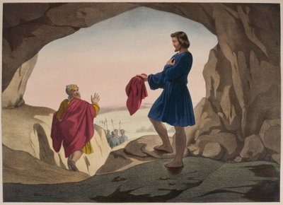 Josephin veren tahraama takki, kuvitus katekismuksesta LHistoire Sainte, julkaisija Charles Delagrave, Pariisi, 1800-luvun lopulla tekijältä French School