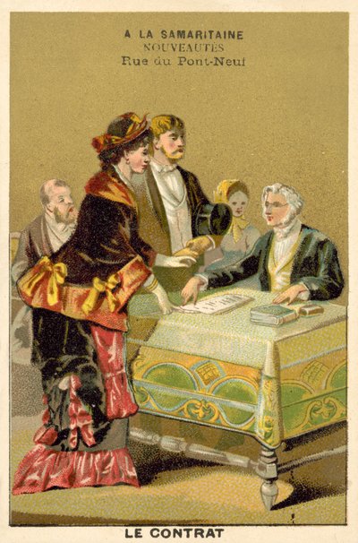 Sopimus (chromolitho) tekijältä French School