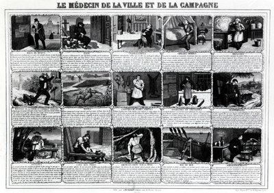 Kaupungin ja maaseudun lääkäri ja niiden erilaiset potilaat, julkaissut J.B. Gadolachez Cours de Brosses Lyonissa, 19. päivän lopulla. ¿ tekijältä French School