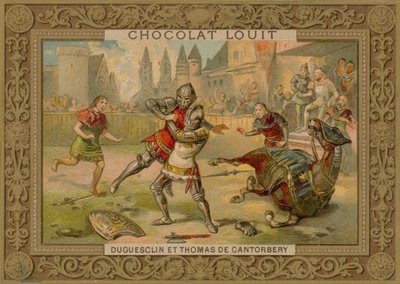 Kaksintaistelu Bertrand Du Guesclinin (n. 1320-1380) ja Thomas of Canterburyn välillä tekijältä French School
