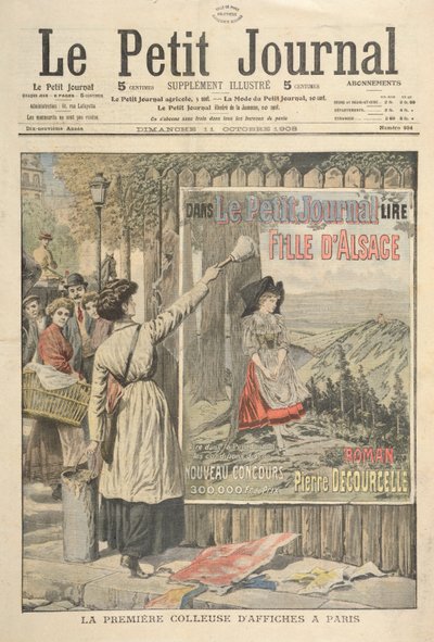 Ensimmäinen naispuolinen juliste Pariisissa, le Petit Journal, 11. lokakuuta 1906 tekijältä French School