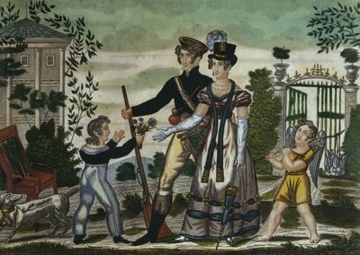 Metsästäjät palaavat, levy 4, 1800-luvun alku (värikaiverrus) tekijältä French School