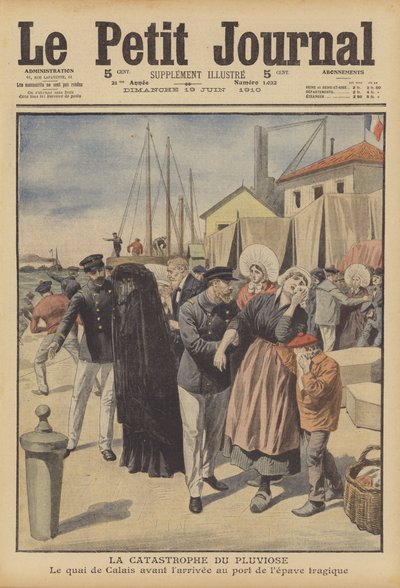 Ranskan laivaston sukellusvene Pluviose menetys (väri litho) tekijältä French School