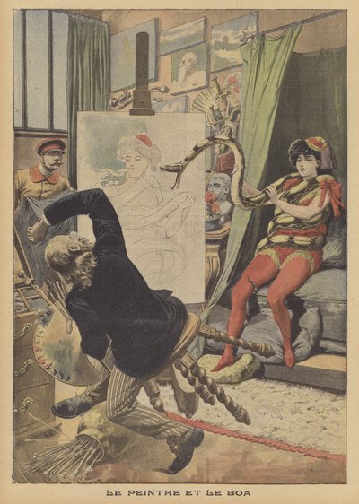 Taidemaalari ja boa constrictor (väri litho) tekijältä French School