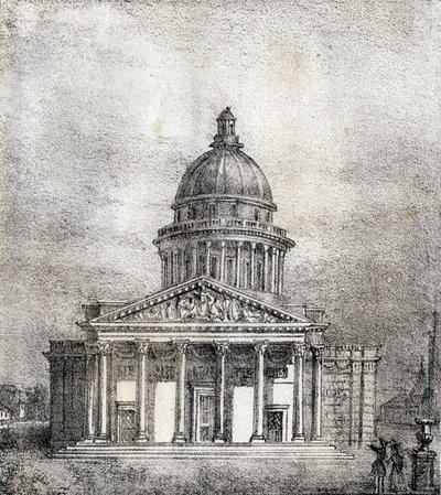 Panteon - "Alphabet Picturesque des Monumens de Paris" n.1840 (kaiverrus) tekijältä French School