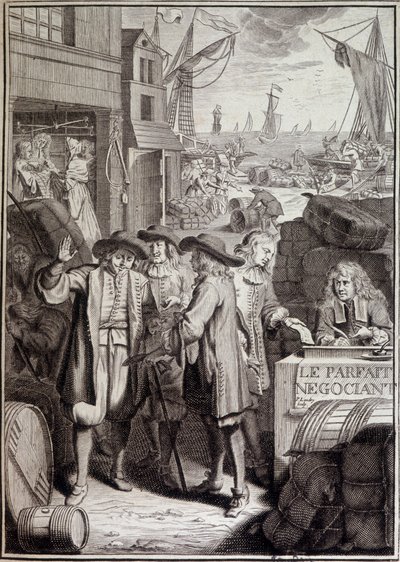 Täydelliset neuvottelut (satamamarssin päätös 1700-luvulla) - etukuva Jacques Savaryn teoksesta. tekijältä French School