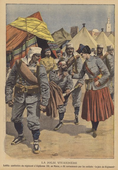 Kaunis vivandiere (väri litho) tekijältä French School