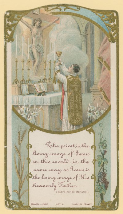 Pappi on Jeesuksen elävä kuva tässä maailmassa, samalla tavalla kuin Jeesus on taivaallisen Isänsä elävä kuva tekijältä French School