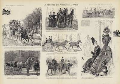 Vaunujen paluu Pariisiin (litho) tekijältä French School