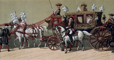 Kuninkaallinen kortege Espanjan kuninkaan Alfonso XII:n (1857-1885) ja Marie Christine de Teschenin (1858-1929) avioliitossa vuonna 1879 (maalaus) tekijältä French School