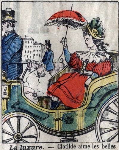 Seitsemän kuolemansyntiä: himo. Epinaalinen kuvantaminen 1800-luvun lopulla. (I sette peccati o vizi capitali) tekijältä French School