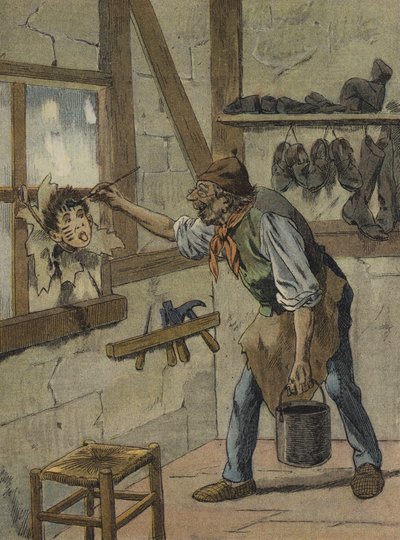 Kengitysseppä merkitsi tunnit pienen Jeannotin hahmoon (väriliitos). tekijältä French School