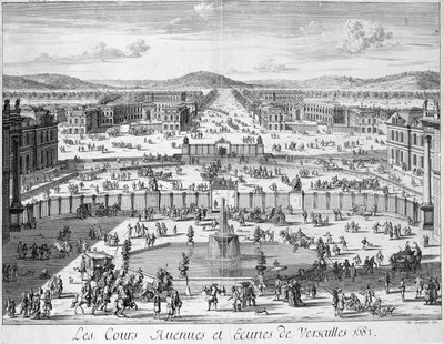 Versaillesin tallit ja portit palatsista nähtynä, 1683 tekijältä French School