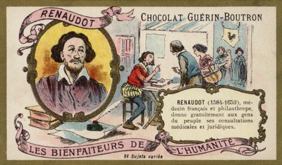 Theophraste Renaudot, ranskalainen lääkäri ja hyväntekijä (chromolitho) tekijältä French School