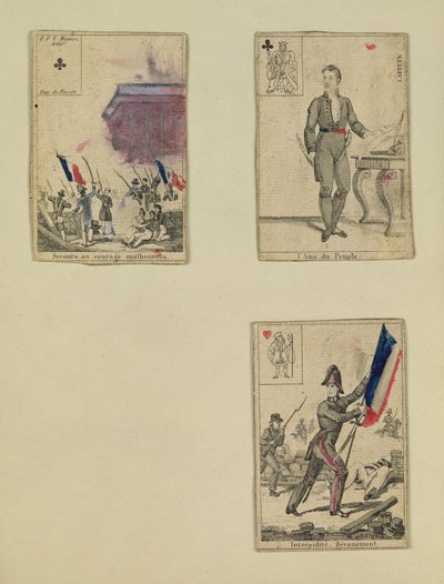 Kolme pelikorttia heinäkuun 1830, 1831 sankareiden muistoksi tekijältä French School