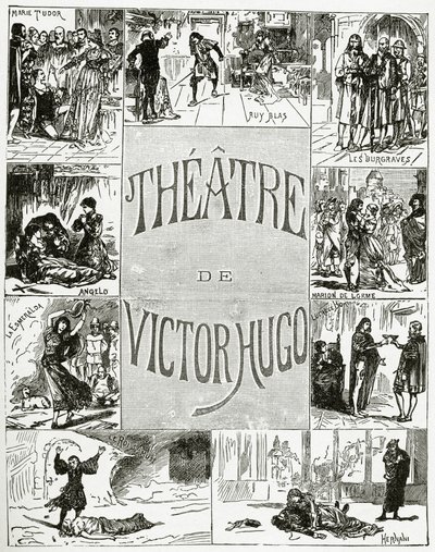 Victor Hugon teatteri, 1800-luku (bw-kaiverrus) tekijältä French School