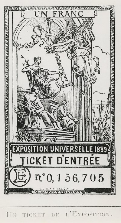Pääsylippu Exposition Universelle of 1889 -näyttelyyn (litho) tekijältä French School
