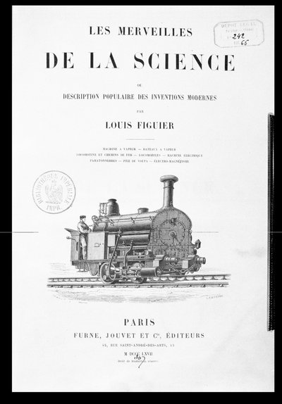 Louis Figuierin (1819-94) The Wonders of Sciencen otsikkosivu, julkaisija Furne ja Jouvet, 1867 tekijältä French School