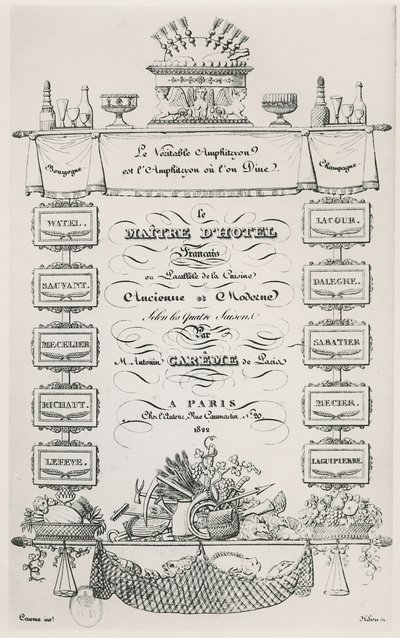 Antonin Carêmen "The French Butler" otsikkosivu tekijältä French School