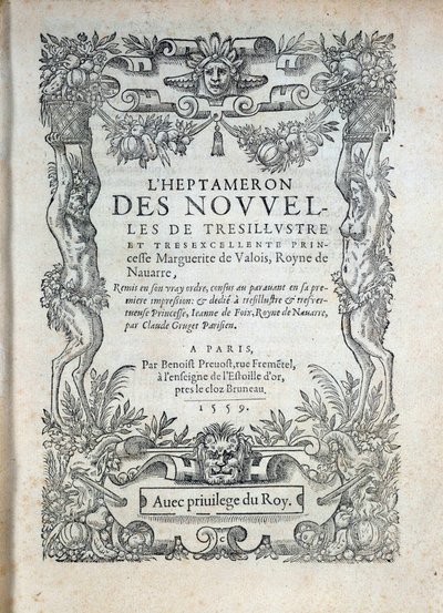 Heptameronin nimisivu: Navarran Margarita (Valois