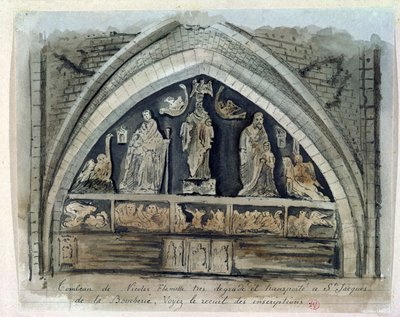 Nicolas Flamelin (n. 1330-1418) hauta Cimetiere des Innocentsissa (wc paperilla) tekijältä French School
