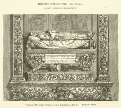 Alessandro Tartagnin hauta Saint-Dominique de Bolognassa (kaiverrus) tekijältä French School