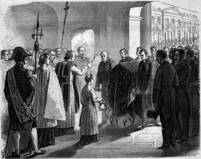 Napolin ja sitten Espanjan kuninkaan ja Napoleon I:n veljen Joseph Bonaparten (1768-1844) tuhkan siirto Pariisin Invalidien kirkolle tekijältä French School
