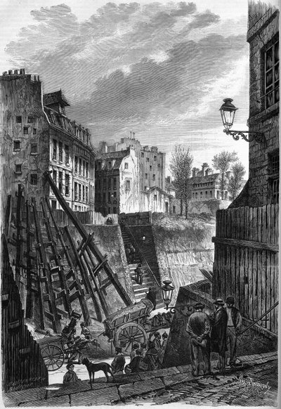 Pariisin muunnokset toisen imperiumin aikana, Haussmannian Paris: näkymä rue Rollinille sen tapaamisessa rue Mongen kanssa tekijältä French School